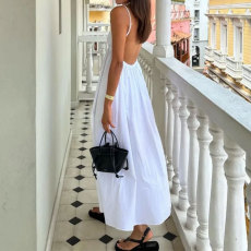 Plus Size V Neck Sling Backless Maxi Dress GMAN-28351