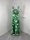 Plus Size Floral Top Camisole Ruffle Cake Skirt Set GMAN-21283