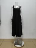 Plus Size Solid Color Sleeveless Big Swing Maxi Dress GMAN-28183