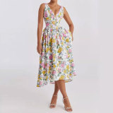 Plus Size Print Backless Sling Maxi Dress GMAN-28261