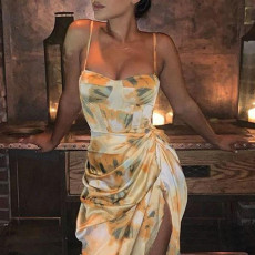 Plus Size Print Sexy Sling Midi Dress GMAN-21033