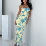 Plus Size Floral Printed Sling Bandage Dress GMAN-28024