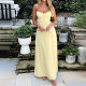 Plus Size Solid Color Tie Sling Maxi Dress GMAN-28268