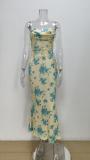 Plus Size Floral Printed Sling Bandage Dress GMAN-28024