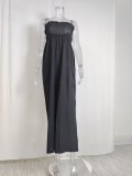 Plus Size Solid Color Sling Pleated Jumpsuit GMAN-9050