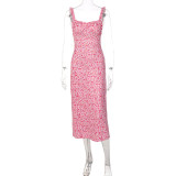 Print Sling Midi Dress GLAG-D248333G