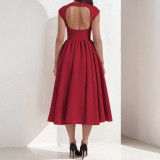 Plus Size Solid Color Sleeveless Maxi Dress GMAN-29220