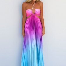 Plus Size Sexy Hollow Out Halterneck Maxi Dress GMAN-29040