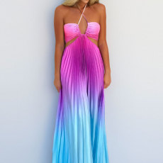 Plus Size Sexy Hollow Out Halterneck Maxi Dress GMAN-29040