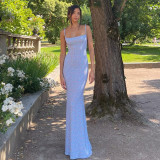Sexy Slim Backless Halter Floral Dress GLAG-D1C7549G