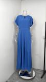 Plus Size Short Sleeve Solid Color Loose Jumpsuit GMAN-28803