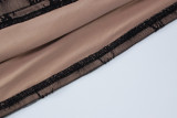Lace Patchwork Wrap Chest Long Skirts 2 Piece Set GLAG-S3412457G