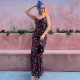 Sexy V Neck Print Sling Mdii Dress GLAG-D3C15198G