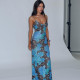 Print Slim Backless Sling Maxi Dress GLAG-D4817226G