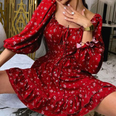 Plus Size Sexy Print Long Sleeve Mini Dress GMAN-28933