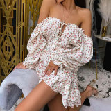 Plus Size Sexy Print Long Sleeve Mini Dress GMAN-28933