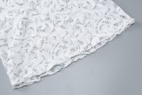 Deep V Neck Solid Color Lace Tops GLAG-T3C15100G