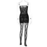 Sexy Wrap Chest Lace Mini Dress(With Stocking) GLAG-S3211867G