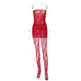 Sexy Wrap Chest Lace Mini Dress(With Stocking) GLAG-S3211867G