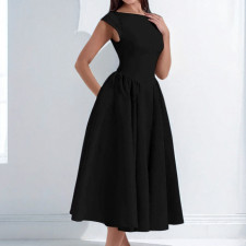Plus Size Solid Color Sleeveless Maxi Dress GMAN-29220