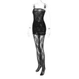 Sexy Wrap Chest Lace Mini Dress(With Stocking) GLAG-S3211867G