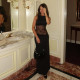 Hollow Out Backless Patchwork Lace Long Dress GLAG-D4B18025F