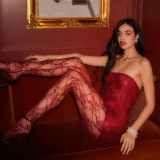 Sexy Wrap Chest Lace Mini Dress(With Stocking) GLAG-S3211867G