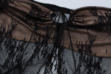 Lace Patchwork Wrap Chest Long Skirts 2 Piece Set GLAG-S3412457G