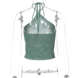 Sexy Solid Color Halterneck Tops GLAG-T4416217G