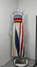 Plus Size Colorful Print Off Shoulder Tube Tops Dress GMAN-29026