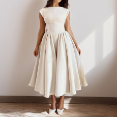 Plus Size Solid Color Sleeveless Maxi Dress GMAN-29220