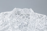 Deep V Neck Solid Color Lace Tops GLAG-T3C15100G