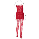 Sexy Wrap Chest Lace Mini Dress(With Stocking) GLAG-S3211867G