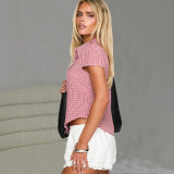 Short Sleeve Plaid Print Shirts GNZD-51713TBD