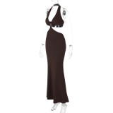 Hollow Out Wrap Patchwork Long Maxi Dress GLAG-D4318763F