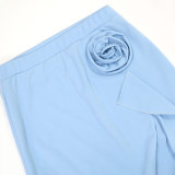 Solid Color Ruffles Tie Up Two Piece Skirts Set CYA-901807