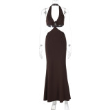 Hollow Out Wrap Patchwork Long Maxi Dress GLAG-D4318763F