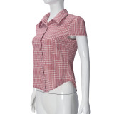 Short Sleeve Plaid Print Shirts GNZD-51713TBD