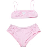 Halter Bikini Tank Top Love Hole Shorts Two Piece Set DLSF-K25S63798