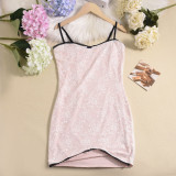 Halter Double Layer Lace Mini Dress GNZD-51486DBD
