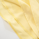 Solid Color Tie Up Pleated Mini Dress GDSF-D25DS093