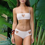 Halter Bikini Tank Top Love Hole Shorts Two Piece Set DLSF-K25S63798