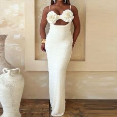 Slim Double Layer Solid Color Camisole Dress GNZD-51721DHD