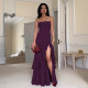 Solid Color Off Shoudler Ruffles Tube Top Maxi Dress GLAG-D5418830F