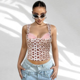 Leopard Print Lace Patchwork Vest GYME-K25L68915