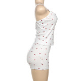 Love Print Sleeveless Vest And Shorts 2 Piece Set  GYME-K25S67402