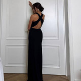 Sexy Hollow Out Split Maxi Dress GYME-K25D63488