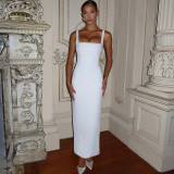 Solid Sleeveless Square Neck Maxi Dress GYME-K25D67022
