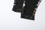 Leopard Print Sling Bodysuit And Tight Shorts Suit GYME-K25S63960