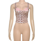 Leopard Print Lace Patchwork Vest GYME-K25L68915